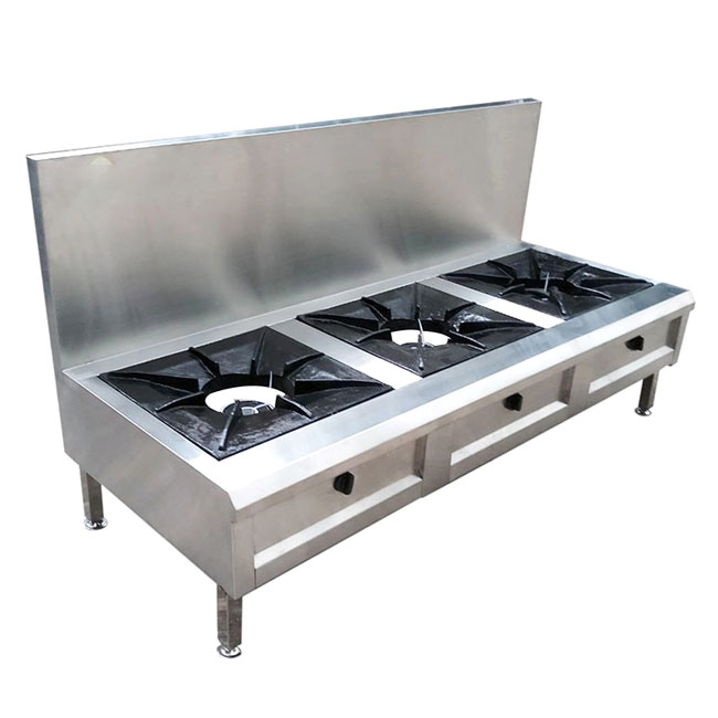 Bếp hầm 3 họng gas 1800x750mm inox 201 BHG3-VN