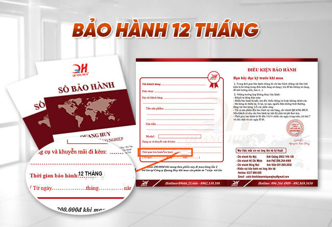 Chính sách bảo hành khi mua xe cà phê Quang Huy