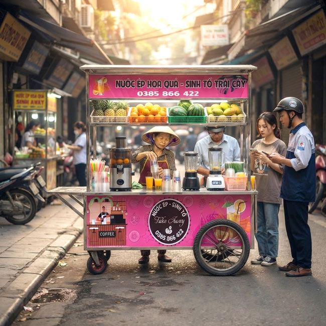 Quầy đồ uống healthy tại trường học