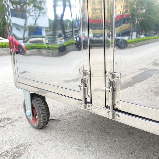 Xe cà phê mái chùa 1m2 inox bền bỉ