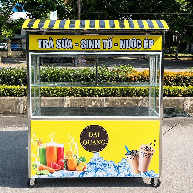 Xe trà sữa mái vòm 1m thiết kế hiện đại