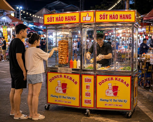 Bán hàng tại phố đi bộ và chợ đêm