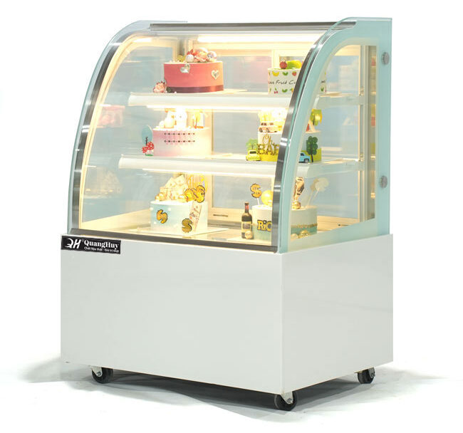 Cấu tạo tủ bánh kem 90cm kính cong 3 tầng