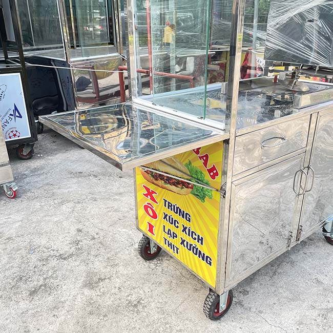 Khung xe bánh mì xôi mái chùa 90cm