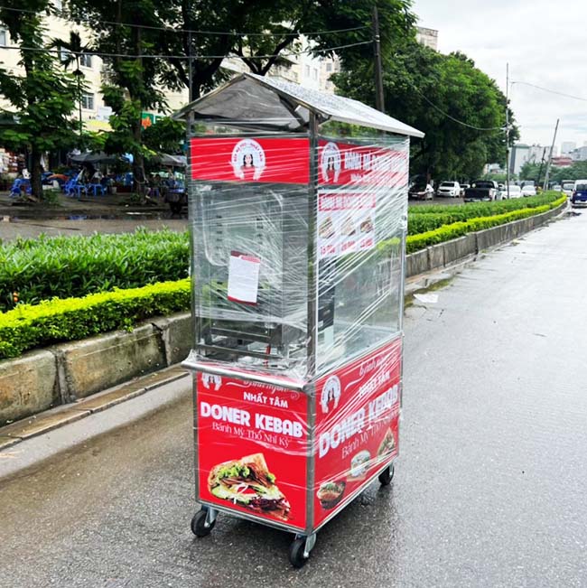Mua xe bánh mì Doner 90cm mái chùa giá tốt