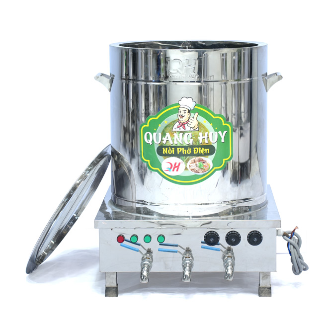 Nồi nấu phở 3 ngăn 100L mâm nhiệt QHNP-100-3N