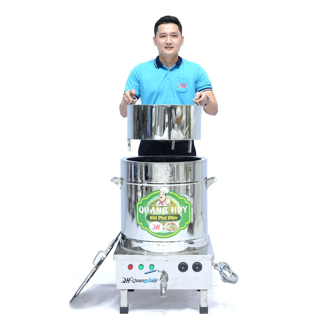 Nồi nấu phở điện 60L hầm xương, nấu nước lèo QHNP-60