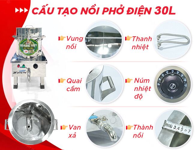 Cấu tạo nồi phở điện