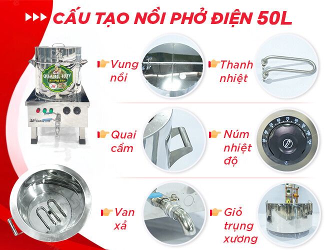 Cấu tạo nồi phở điện