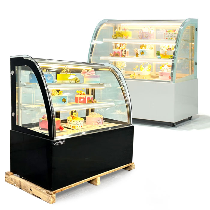 Tủ bánh kem 1m2 3 tầng kính cong BK12003C