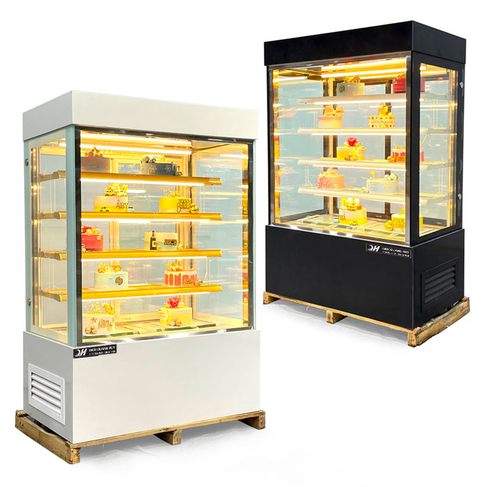 Tủ bánh kem 1m2 5 tầng kính vuông chất lượng cao