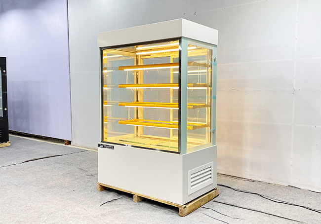 Tủ bánh kem 1m2 5 tầng kính vuông phù hợp với nhiều người