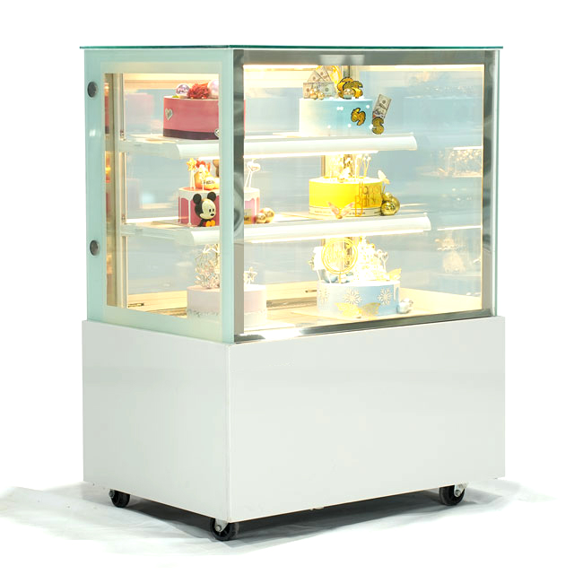 Tủ bánh kem 0.9m 3 tầng kính vuông BK9003V