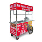 Xe đẩy bán xôi bánh mì mái bằng 1m5 XBX1.6-MB