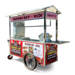 Xe bánh mì có lò nướng mái chùa 2m XBM-TNK2.0
