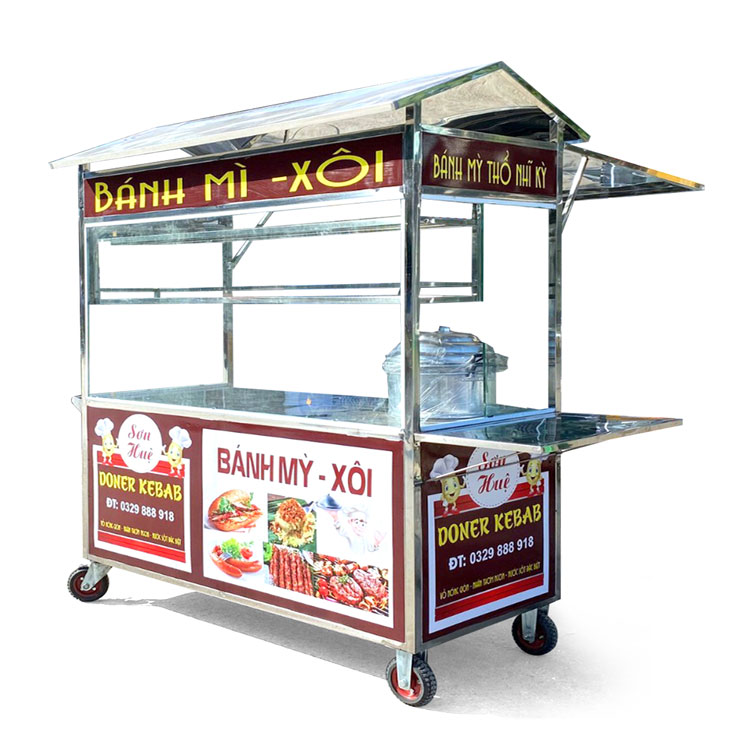 Xe bán xôi bánh mì mái chùa 2m XBX2.0-MA