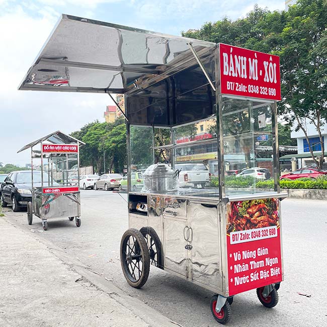 Xe bán xôi bánh mì 1m5 mái bằng thu hồi vốn nhanh