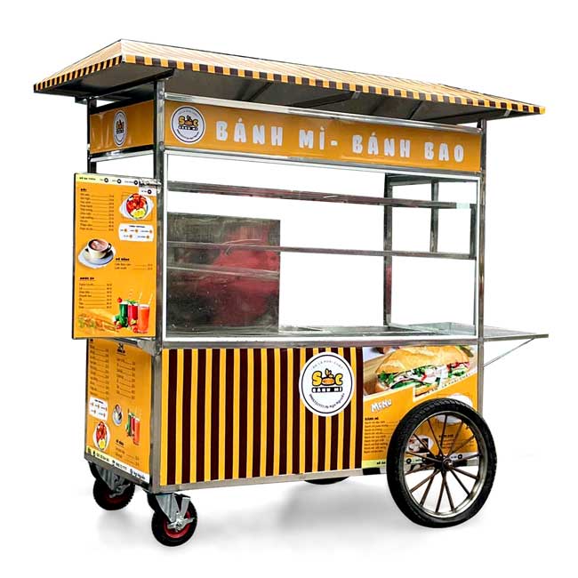 Xe bánh mì có Lò Nướng mái chùa 1m5 LN1500-C
