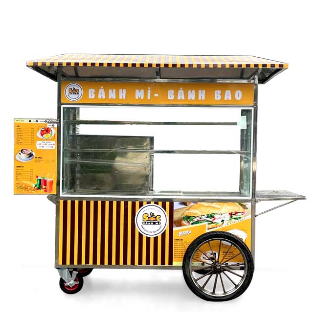 Xe bánh mì có Lò Nướng mái chùa 1m5 LN1500-C