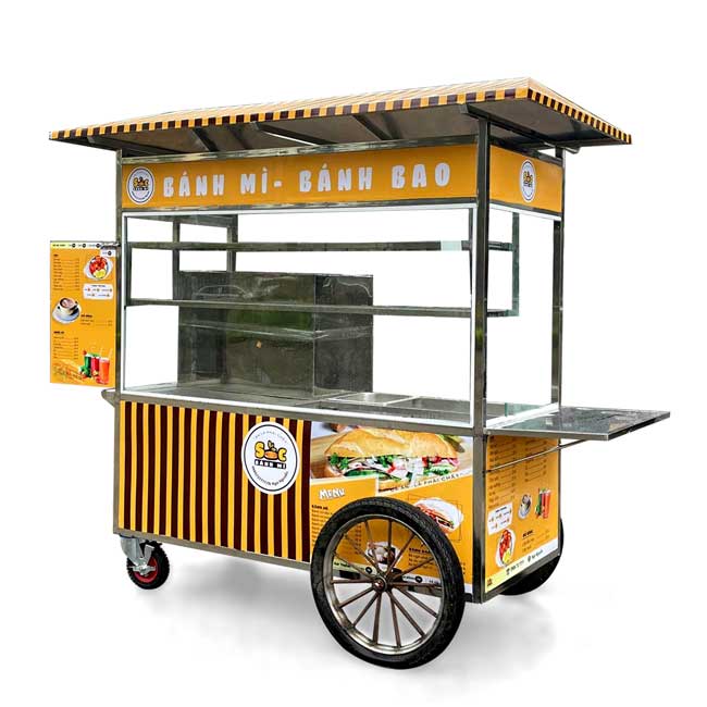 Xe bánh mì có Lò Nướng mái chùa 1m5 LN1500-C