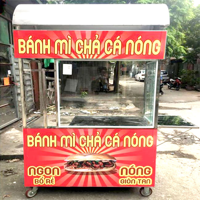 Xe bánh mì Chả Cá mái vòm 1m5 XBM-CC1.5