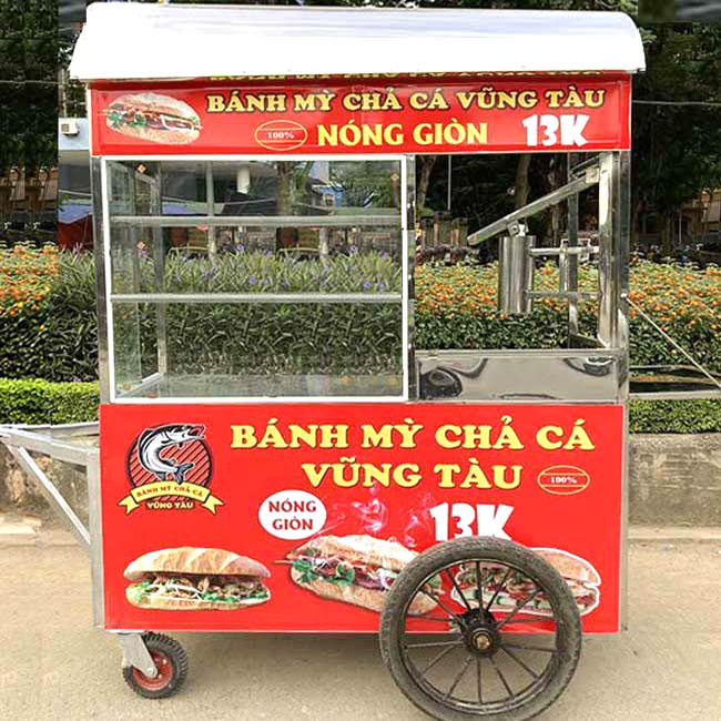Xe bánh mì Chả Cá mái vòm 1m8 XBM-CC1.8