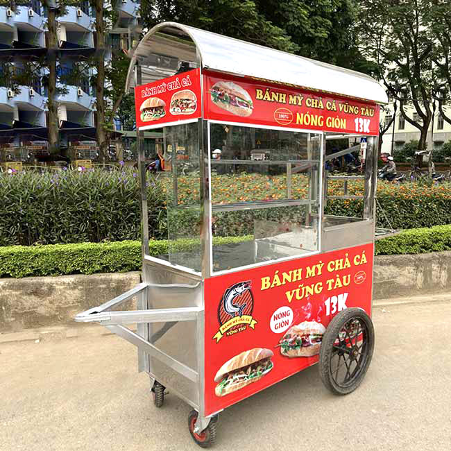 Xe bánh mì Chả Cá mái vòm 1m8 XBM-CC1.8