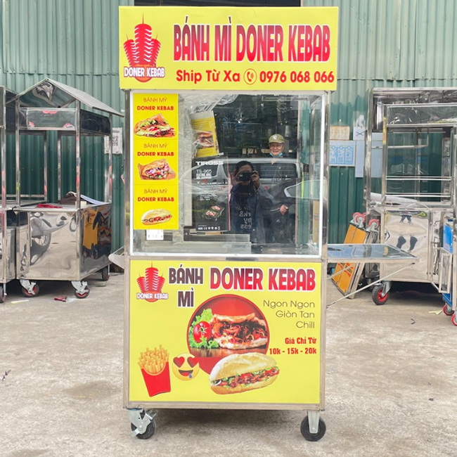 Xe bánh mì có Lò Nướng mái bằng 90cm LN900-B