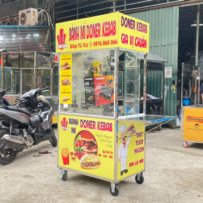 Xe bánh mì có Lò Nướng mái bằng 90cm LN900-B