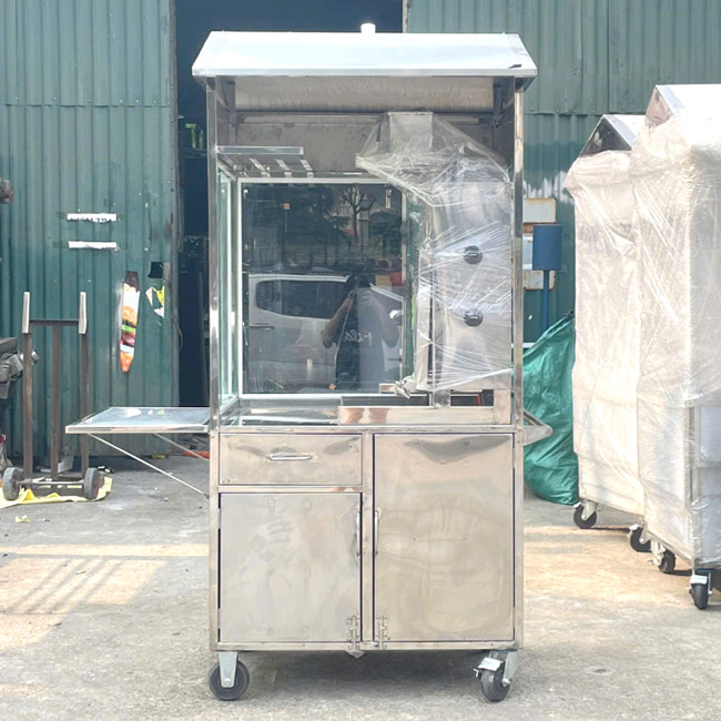 Xe bánh mì có Lò Nướng mái bằng 90cm sau