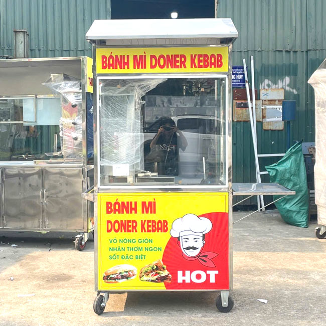 Xe bánh mì có Lò Nướng mái chùa 90cm LN900-C