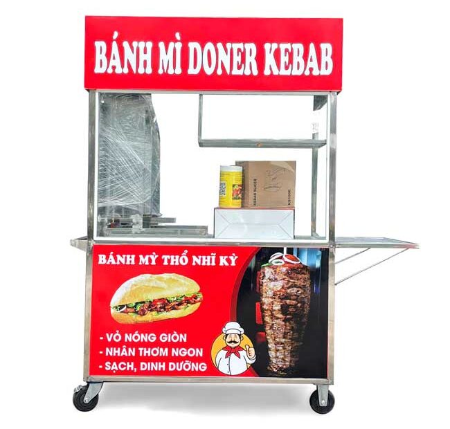 Xe bánh mì Doner Kebab mái bằng 1m2