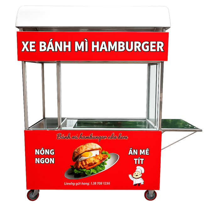 Biển hiệu xe bánh mì hamburger