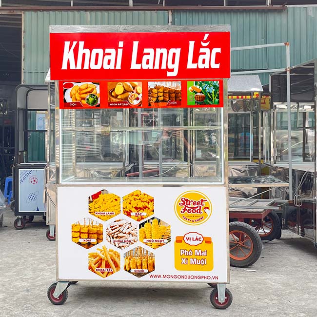 Bố trí menu bảng giá xe khoai lang lắc 1m5