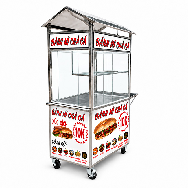 Chính sách mua xe bánh mì chả cá mái chùa 1m