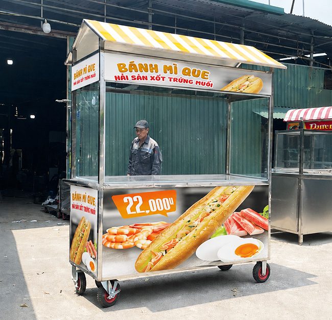 Đánh giá thiết kế xe bánh mì que 2m mái chùa