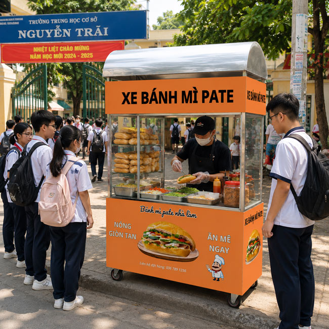 Điểm bán cố định trước trường học, văn phòng