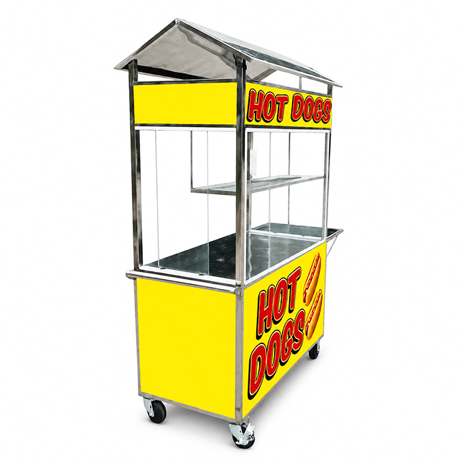 Kích thước xe bán Hot Dog mái chùa