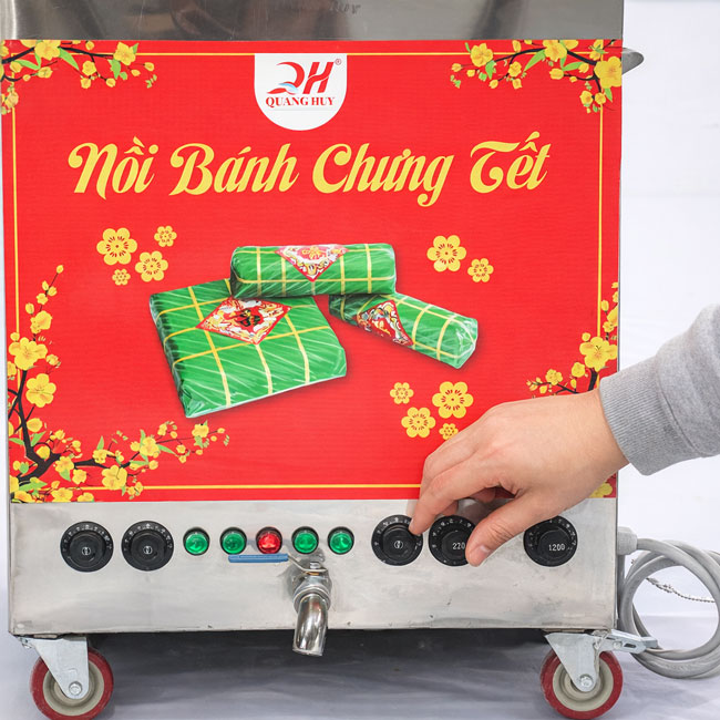 Chỉnh nhiệt nồi luộc bánh chưng 300L