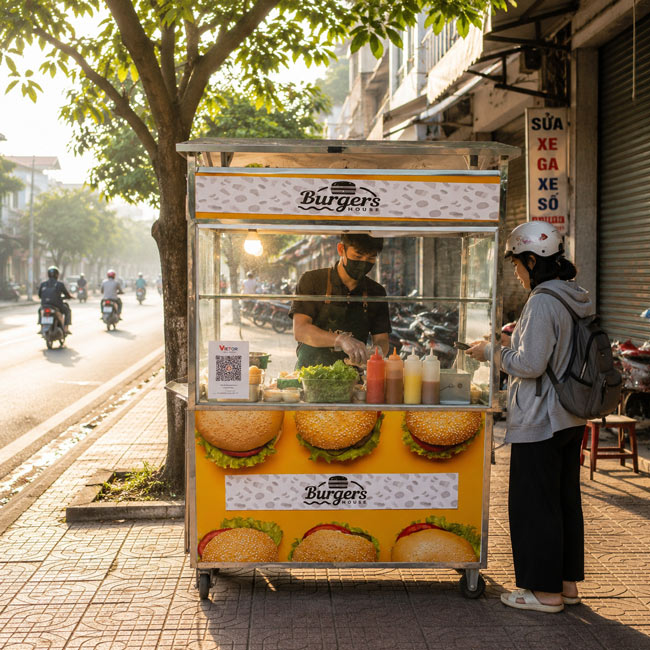 Thiết kế phù hợp phong cách ẩm thực đường phố Việt Nam