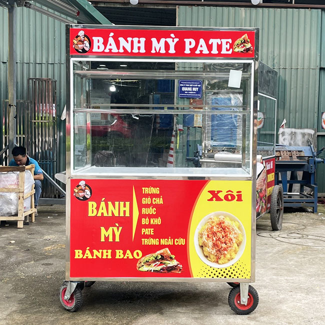 Ưu điểm xe bánh mì pate mái bằng 1m