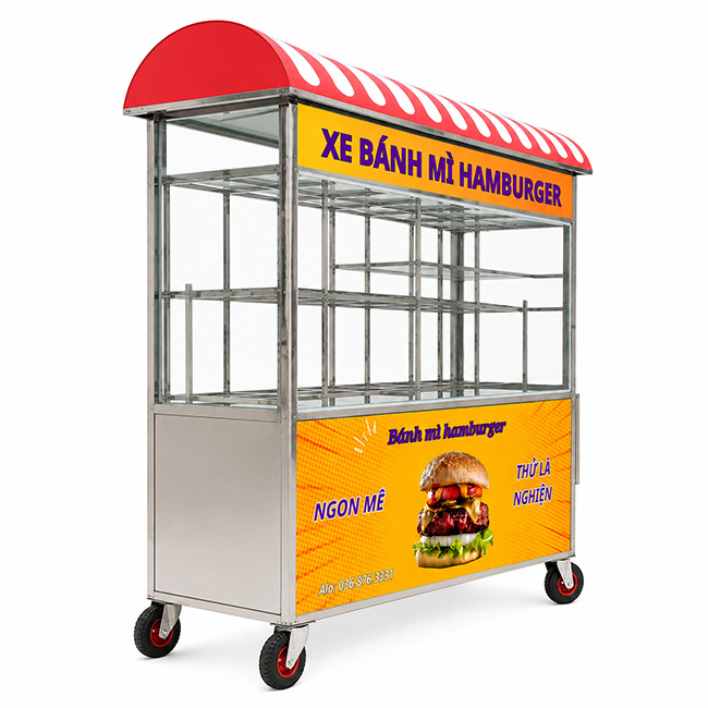 Vì sao nên mua xe bánh mì hamburger mái vòm 1m5