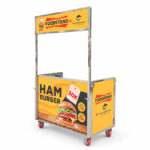Xe bán bánh mì Hamburger mái bằng 1m XI-100-MB