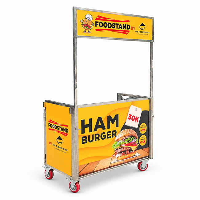 Xe bán bánh mì Hamburger mái bằng 1m XI-100-MB