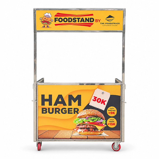 Xe bán bánh mì Hamburger mái bằng 1m XI-100-MB