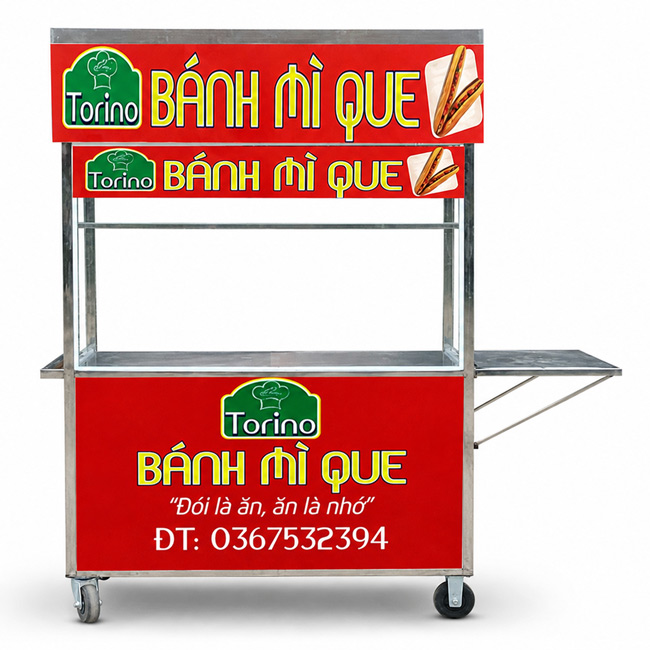 Xe bán bánh mì Que mái bằng 1m5 XBM-Q1.5