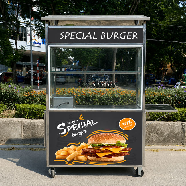 Xe bán hamburger phù hợp với nhiều mô hình