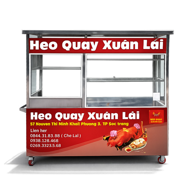 Xe bán heo quay 1m5 mái bằng XI-150-MB