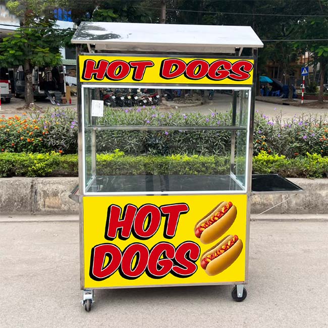 Xe bán Hot Dog 1m5 mái chùa thu hồi vốn nhanh