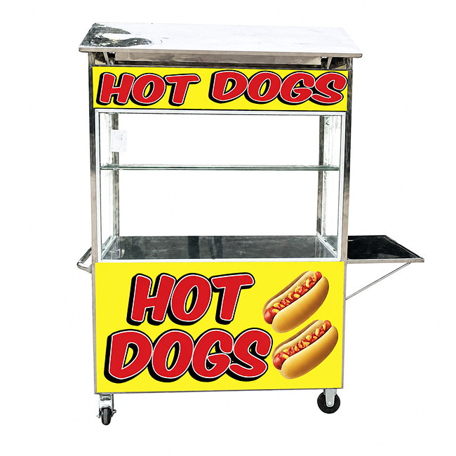 Xe bán Hot Dog 1m5 thiết kế mái chùa dễ bố trí
